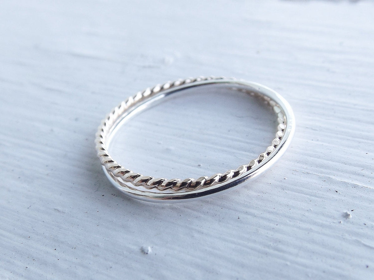 Simple Interlocking Rings,2 Interlocked bands,Stacking rings,Rolling rings,Rope Rings,Minimalist Rings,Unique Rings,Rings,Fidget Ring
