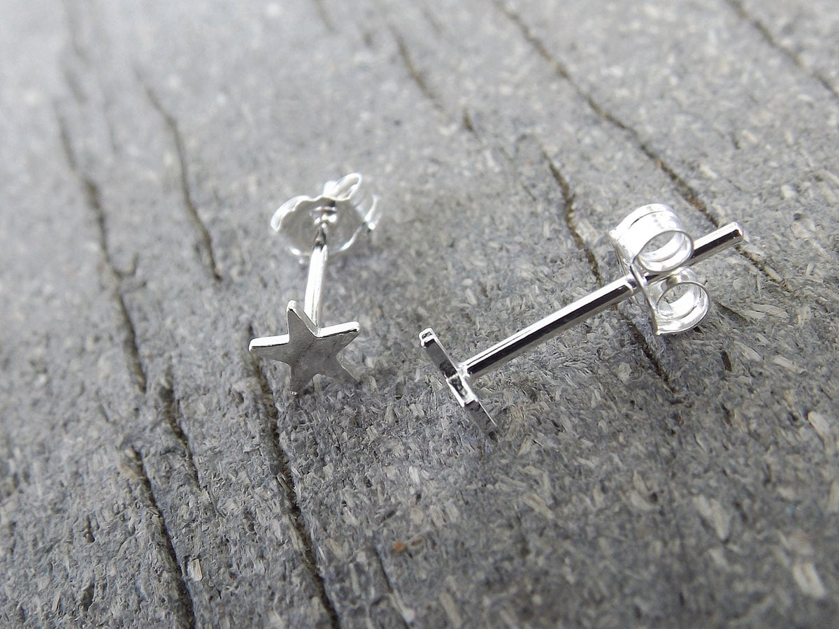 Sterling Silver Tiny Star Earrings, Silver Stud Earring, Small Star Post Earring, Modern Stud Earring, Silver Star, Simple Silver Stud, Gift