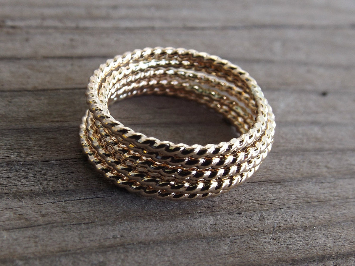 Gold Rope Ring, Stackable Ring, Twisted Ring, Rope Band, Simple Band, Minimalist, Thumb Ring, Simple Ring,Stacker,Boho Chic, Twist Ring