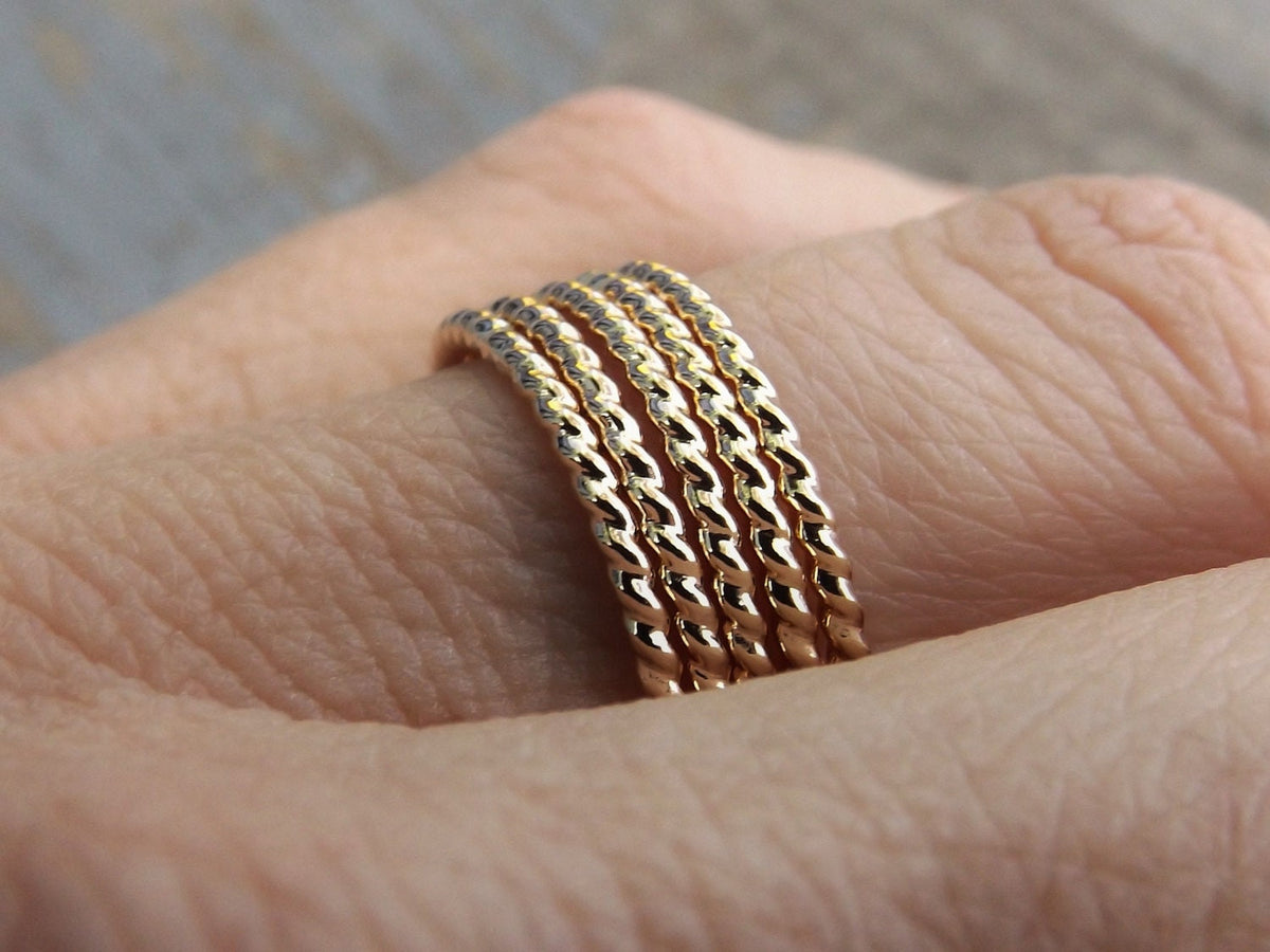 Gold Rope Ring, Stackable Ring, Twisted Ring, Rope Band, Simple Band, Minimalist, Thumb Ring, Simple Ring,Stacker,Boho Chic, Twist Ring