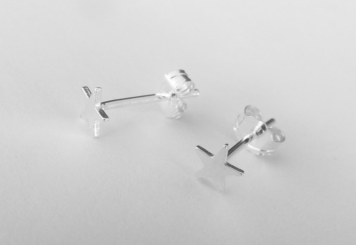 Sterling Silver Tiny Star Earrings, Silver Stud Earring, Small Star Post Earring, Modern Stud Earring, Silver Star, Simple Silver Stud, Gift