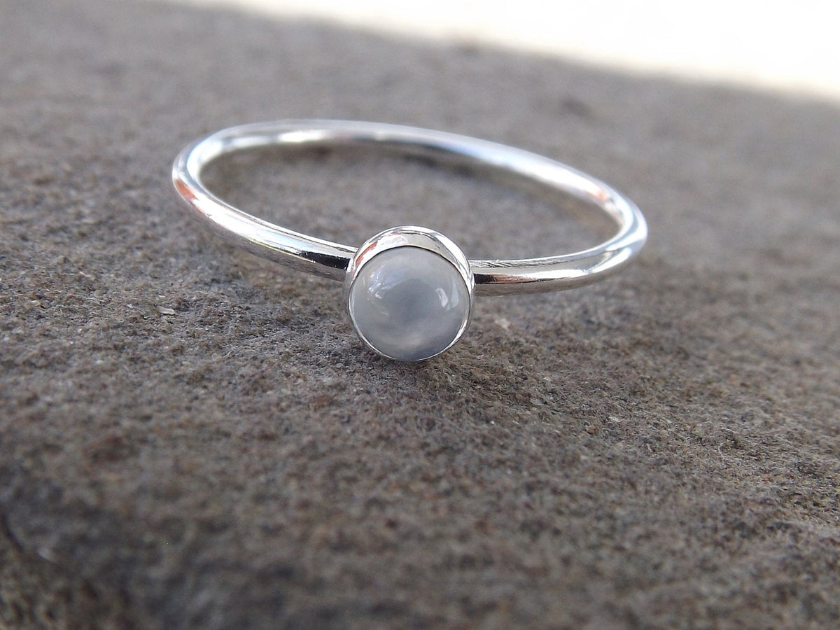 Moonstone Stacking Ring, Moonstone Ring, Engagement Ring, June Birthstone, White Moonstone, Gemstone Stacking Ring, White, Moonstone, Gift