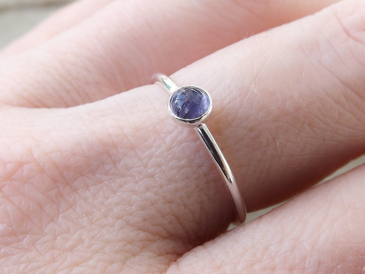 Iolite Stacking Ring, Iolite Ring, Natural Gemstone Ring, Violet, Iolite, Gemstone Stacking Ring, Genuine Gemstone, Iolite Stone, Gift