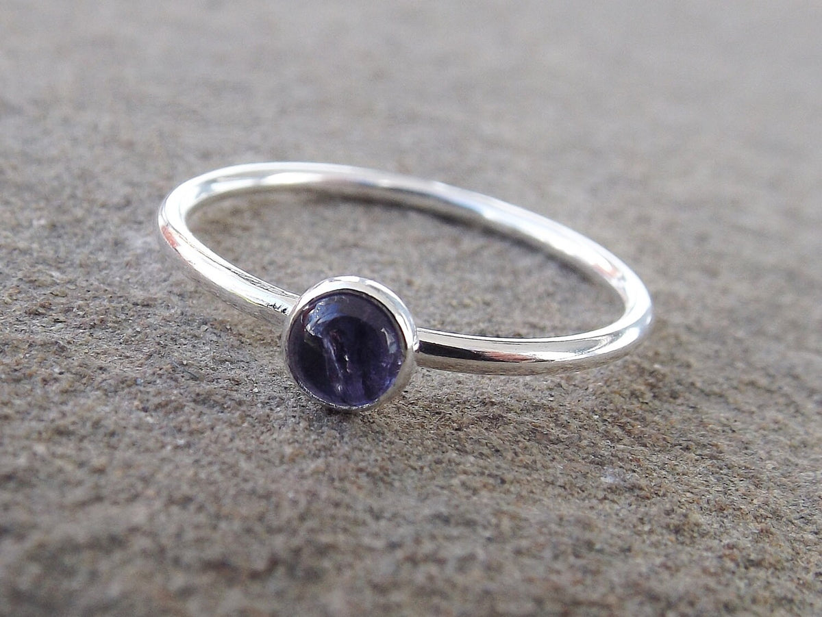 Iolite Stacking Ring, Iolite Ring, Natural Gemstone Ring, Violet, Iolite, Gemstone Stacking Ring, Genuine Gemstone, Iolite Stone, Gift