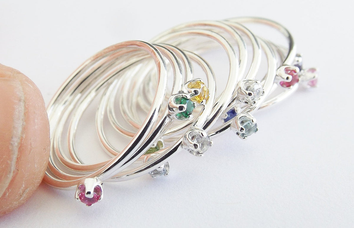 Birthstone Ring, Birthstone Stacking Ring, Tiny Birthstone Ring, Mothers Rings, Stacking Rings, Gemstone Rings, Slim Rings, Stacking Rings