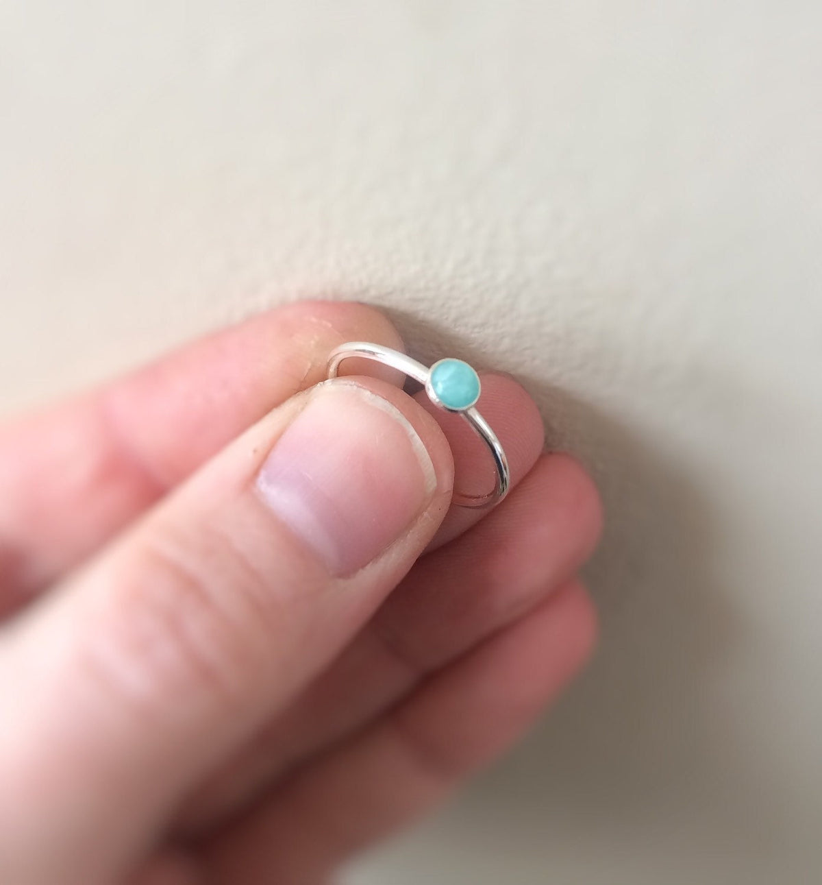 Amazonite Stacking Ring, Amazonite Ring, Natural Gemstone Ring, Amazonite, Amazonite Jewelry, Gemstone Stacking Ring, Real Gemstone, Gift
