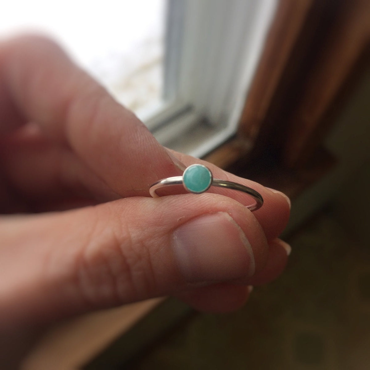 Amazonite Stacking Ring, Amazonite Ring, Natural Gemstone Ring, Amazonite, Amazonite Jewelry, Gemstone Stacking Ring, Real Gemstone, Gift