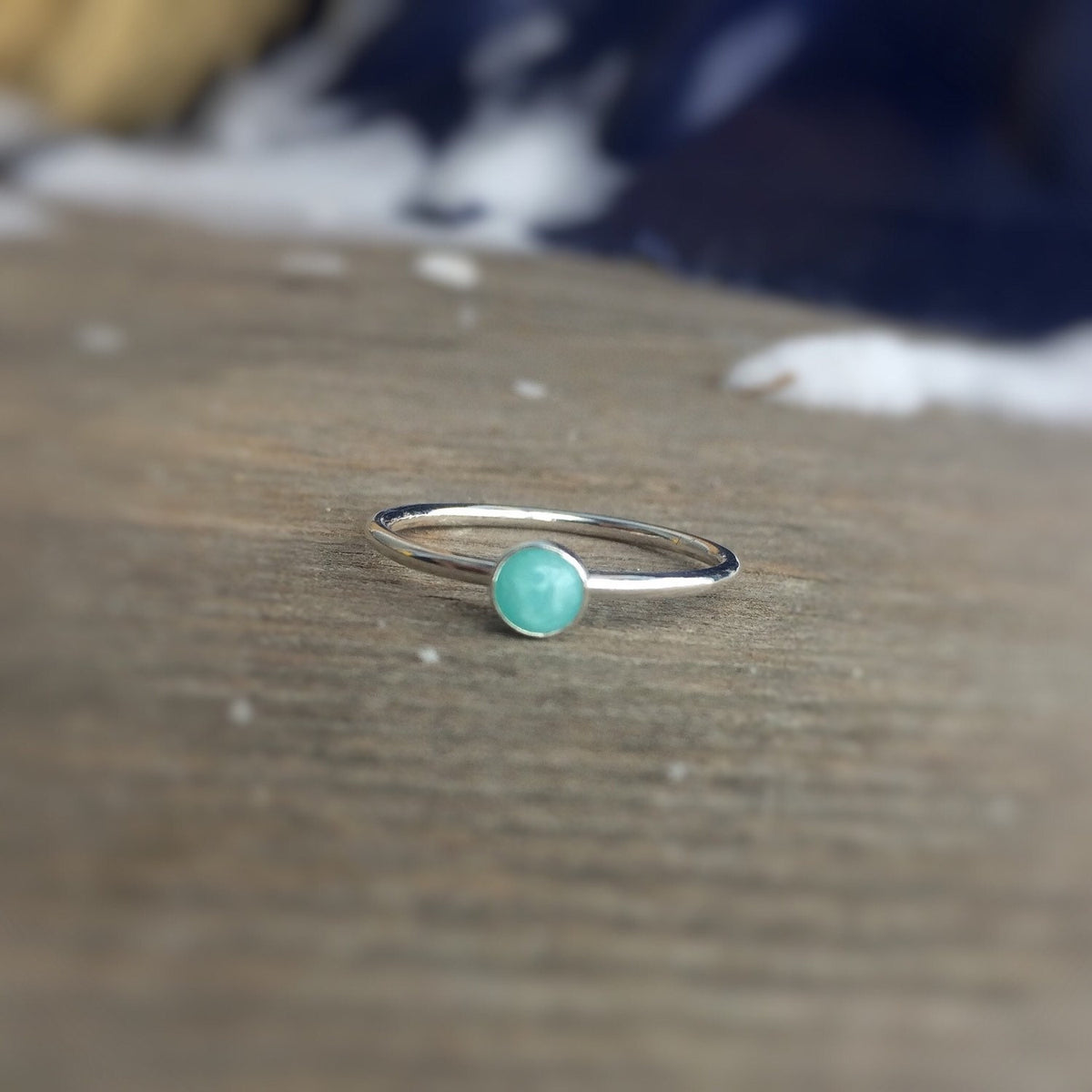 Amazonite Stacking Ring, Amazonite Ring, Natural Gemstone Ring, Amazonite, Amazonite Jewelry, Gemstone Stacking Ring, Real Gemstone, Gift